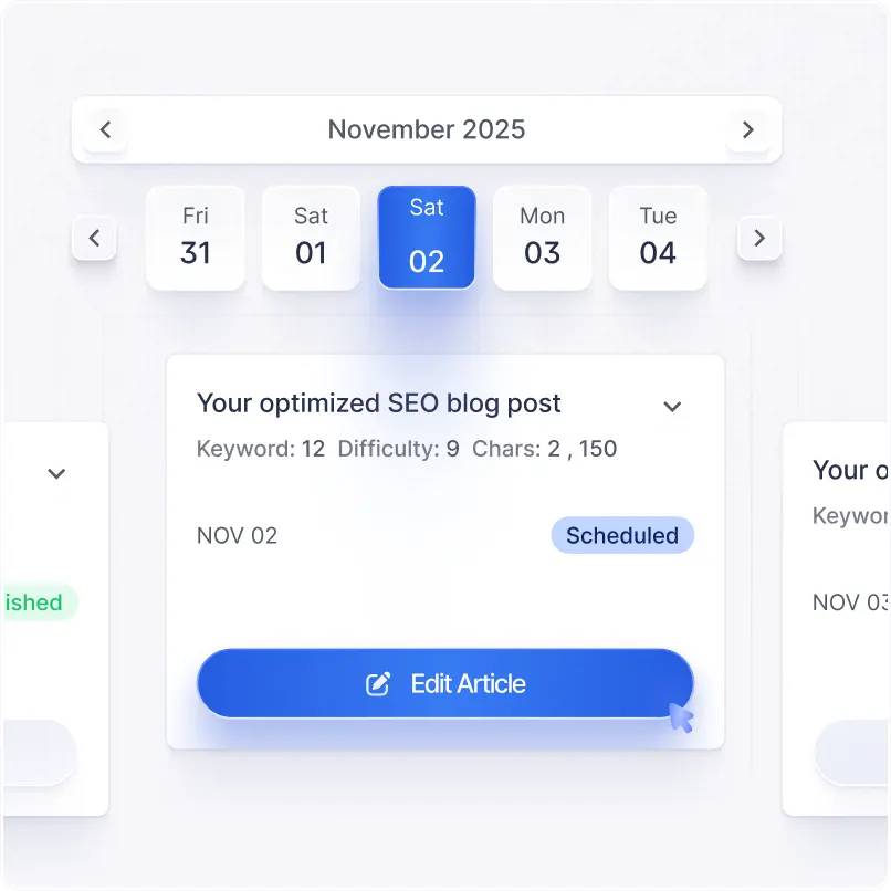 Auto Plan: 30-Day SEO Calendar